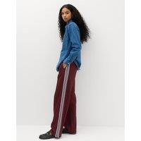 M&S Side Stripe Straight Leg Joggers Dark Red Mix