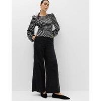 M&S Pure Cotton Cord Wide Leg Trousers Black