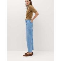 M&S Cotton Rich High Waisted Carrot Leg Jeans Light Indigo
