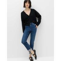 M&S Harper High Waisted Cigarette Cropped Jeans Medium Indigo