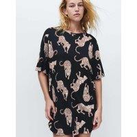 M&S Cotton Modal Printed Relaxed Nightdress Navy Mix