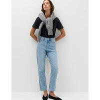 M&S Mid Rise Straight Leg Ankle Length Jeans Light Indigo