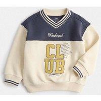 M&S Cotton Rich Graphic Sweatshirt (2-8 Yrs) Blue Mix