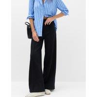 M&S Premium Jersey Seam Detail Wide Leg Trousers Black