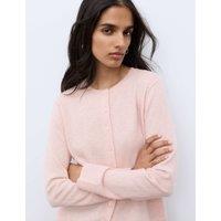 Autograph Pure Cashmere Crew Neck Button Front Cardigan Blush Pink