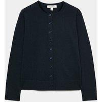 Autograph Pure Cashmere Crew Neck Button Front Cardigan Midnight Navy