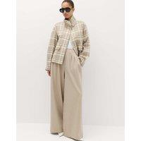 M&S Multi Pleat Wide Leg Trousers Multi/Neutral