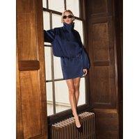 M&S Satin Mini A-Line Skirt Navy