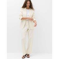 M&S Ultimate Pleat Front Straight Leg Trousers Ivory