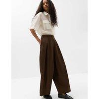M&S Barrel Leg Trousers Chocolate