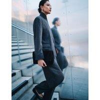 M&S Tailored Barrel Leg Trousers Dark Grey