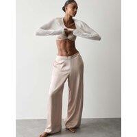 Autograph Premium Satin Wide Leg Pyjama Bottoms Light Beige