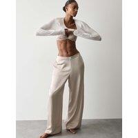 Autograph Premium Satin Wide Leg Pyjama Bottoms Light Beige