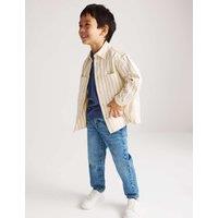 M&S Pure Cotton Striped Overshirt (2-8 Yrs) Ecru Mix