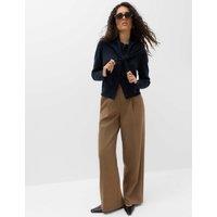 M&S Pleated Micro Checked Wide Leg Trousers Multi/Neutral