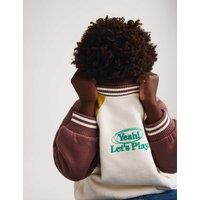 M&S Cotton Rich Slogan Raglan Sweatshirt (2-8 Yrs) Cream Mix
