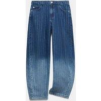 M&S Barrel Fit Striped Ombre Baggy Denim Jeans (6-16 Yrs) Denim