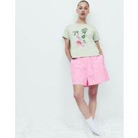 M&S Pure Cotton Striped Pyjama Shorts Medium Rose