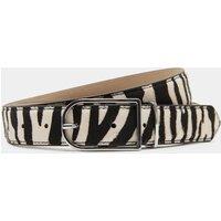 M&S Hair On Leather Blend Animal Print Jeans Belt Black Mix