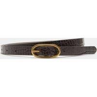 M&S Croc Effect Skinny Jeans Belt Brown Mix