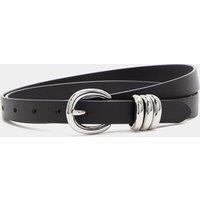 M&S Leather Triple Keeper Jeans Belt Black