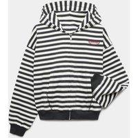 M&S Cotton Rich Oversized Zip Through Hoodie (6-16 Yrs) Black Mix