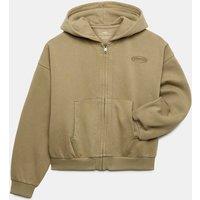M&S Cotton Rich Oversized Zip Through Hoodie (6-16 Yrs) Khaki