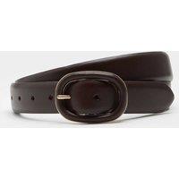 M&S Leather Covered Buckle Jeans Belt Chocolate