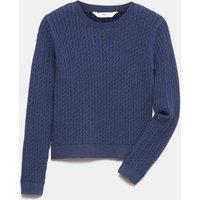 M&S Cable Knit Jumper (6-16 Yrs) Navy