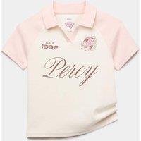 Percy Pig Cotton Rich Percy Pig Cropped Rugby Top (6-16 Yrs) Pink Mix