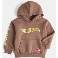 M&S Cotton Rich Hot Wheels Hoodie (2-8 Yrs) Brown
