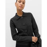 M&S Embellished Collared Cardigan Charcoal