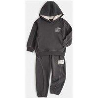 M&S Cotton Rich Graphic Top & Bottom Outfit (2-8 Yrs) Carbon