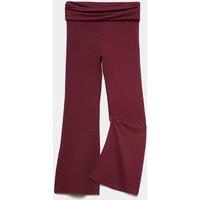 M&S Soft Touch Ruched Side Kickflare Leggings (6-16 Yrs) Burgundy