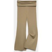 M&S Soft Touch Ruched Side Kickflare Leggings (6-16 Yrs) Khaki