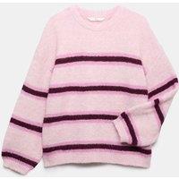 M&S Slouchy Knit Striped Jumper (6-16 Yrs) Pink Mix