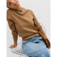 M&S Crew Neck Waisted Slim Fit Jumper Caramel