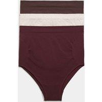 M&S 3pk Seamless Over Bump Maternity Briefs Wine Mix