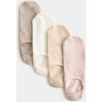 M&S 4 Pack Ribbed Invisible Trainer Liners Natural Mix