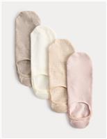 M&S 4 Pack Ribbed Invisible Trainer Liners Natural Mix