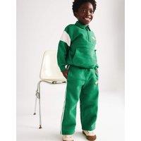 M&S Sporty Wide Leg Joggers (2-8 Yrs) Green
