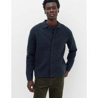 M&S Air Yarn Button Through Cardigan Navy