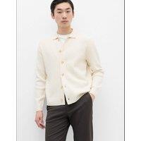 M&S Air Yarn Cable Knit Button Through Cardigan Ecru