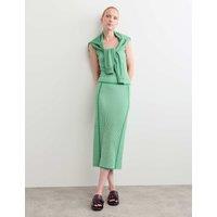 JAEGER Lyocell Rich Striped Midi Column Skirt Green Mix