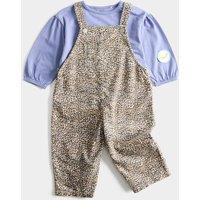 M&S 2 Piece Pure Cotton Leopard Print Outfit (0-3 Yrs) Multi