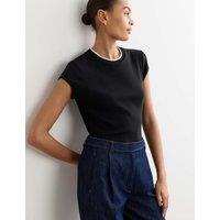 JAEGER Pure Cotton Jersey T-Shirt Black Mix