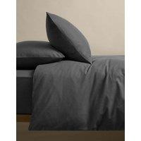 M&S Pure Cotton Brushed Bedding Set Charcoal