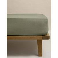 M&S Pure Brushed Cotton Deep Fitted Sheet Khaki