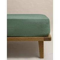 M&S Pure Brushed Cotton Deep Fitted Sheet Smokey Green