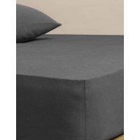 M&S Pure Brushed Cotton Deep Fitted Sheet Charcoal
